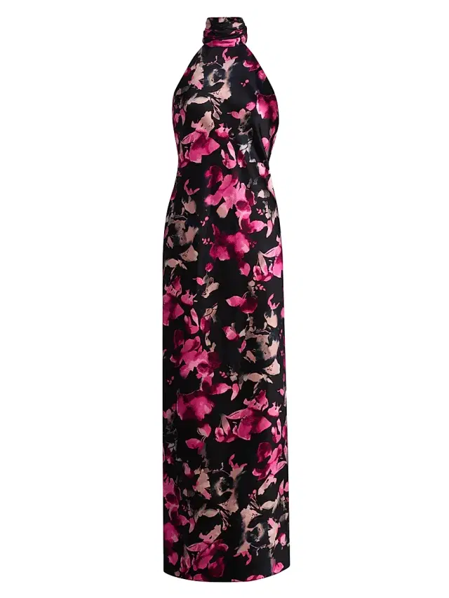Ramy Brook Women's Tatiana High-Neck Floral Satin Gown - Multi Wild Floral