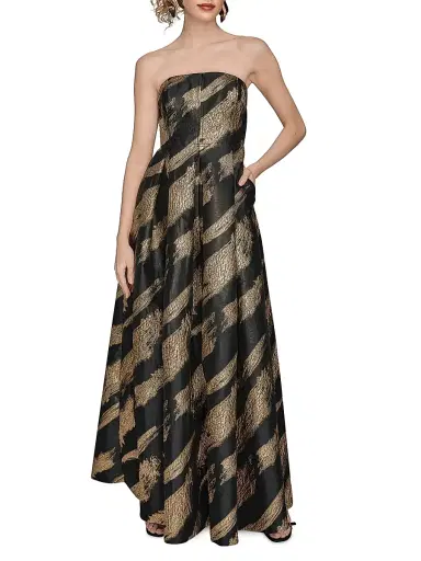 Donna Karan New York Women's Abstract Metallic Brocade Strapless Gown | Thumbnail 1 Donna Karan New York Women's Abstract Metallic Brocade Strapless Gown | Thumbnail 1