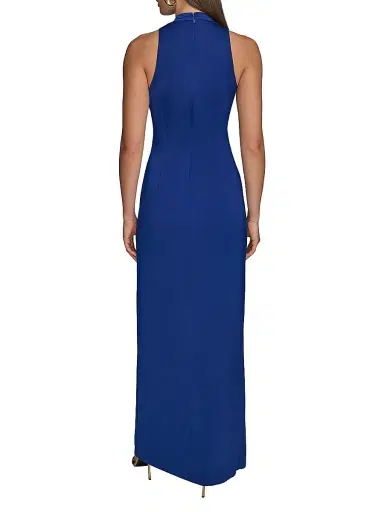 Donna Karan New York Women's Gathered Satin Sleeveless Gown - Sapphire - Size 6 | Thumbnail 4 Donna Karan New York Women's Gathered Satin Sleeveless Gown - Sapphire - Size 6 | Thumbnail 4