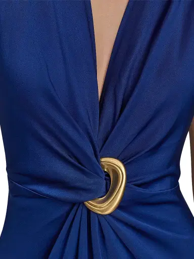 Donna Karan New York Women's Gathered Satin Sleeveless Gown - Sapphire - Size 6 | Thumbnail 6 Donna Karan New York Women's Gathered Satin Sleeveless Gown - Sapphire - Size 6 | Thumbnail 6