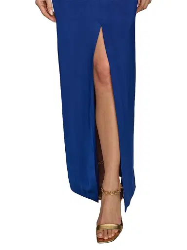 Donna Karan New York Women's Gathered Satin Sleeveless Gown - Sapphire - Size 6 | Thumbnail 7 Donna Karan New York Women's Gathered Satin Sleeveless Gown - Sapphire - Size 6 | Thumbnail 7