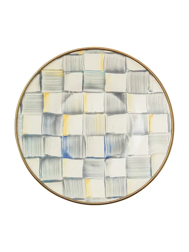 MacKenzie-Childs Sterling Check Enamel Saucer