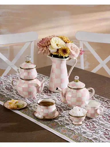 MacKenzie-Childs Rosy Check Enamel High Tea Set | Thumbnail 3 MacKenzie-Childs Rosy Check Enamel High Tea Set | Thumbnail 3