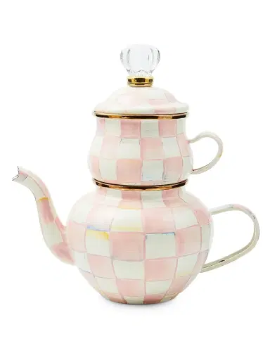 MacKenzie-Childs Rosy Check Enamel High Tea Set | Thumbnail 1 MacKenzie-Childs Rosy Check Enamel High Tea Set | Thumbnail 1