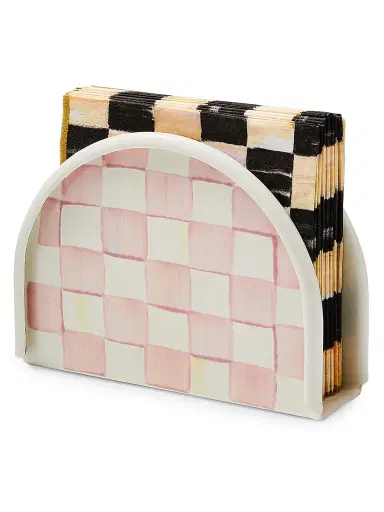MacKenzie-Childs Rosy Check Enamel Napkin Holder | Thumbnail 2