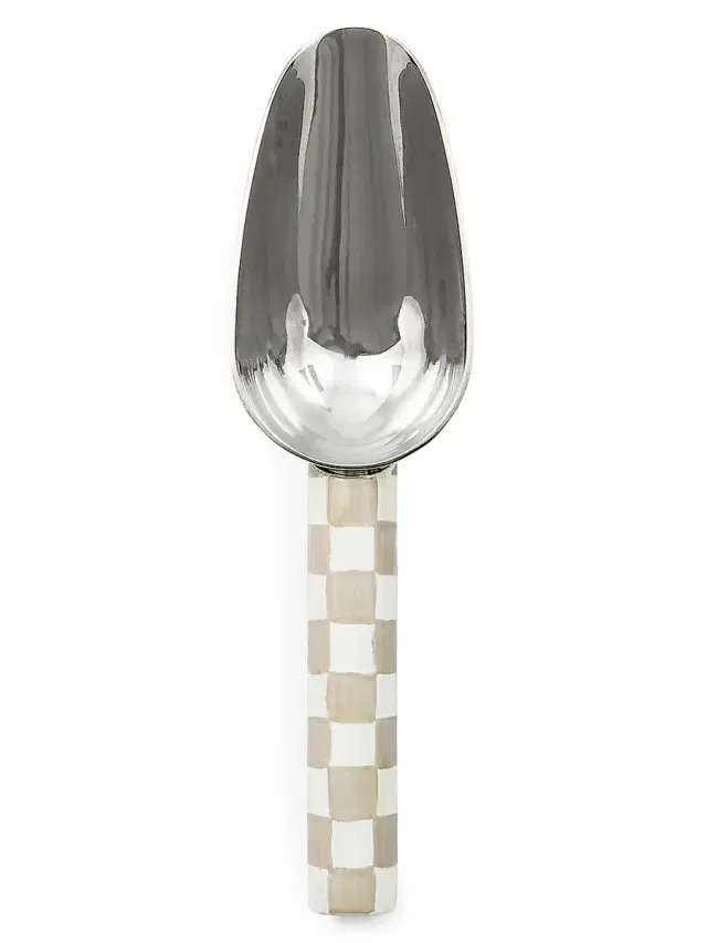 Small Mocha Check Enamel Scoop