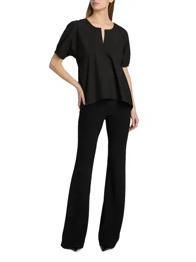 Proenza Schouler White Label Women's Tia Split Neck Cotton-Blend Top | Thumbnail 2 Proenza Schouler White Label Women's Tia Split Neck Cotton-Blend Top | Thumbnail 2