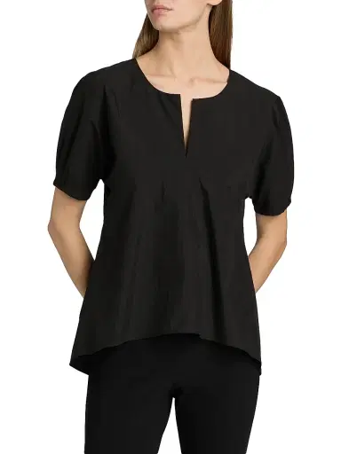 Proenza Schouler White Label Women's Tia Split Neck Cotton-Blend Top | Thumbnail 3 Proenza Schouler White Label Women's Tia Split Neck Cotton-Blend Top | Thumbnail 3