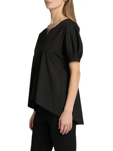 Proenza Schouler White Label Women's Tia Split Neck Cotton-Blend Top | Thumbnail 4 Proenza Schouler White Label Women's Tia Split Neck Cotton-Blend Top | Thumbnail 4