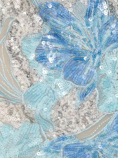 Bronx and Banco Women's Maraya Jasmine Sequined Floral-Embroidered Lace Minidress - Powder Blue Multi | Thumbnail 7