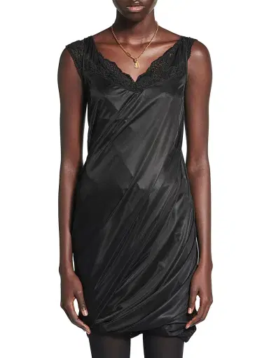 Balenciaga Women's Twisted Slip Dress - Black | Thumbnail 3