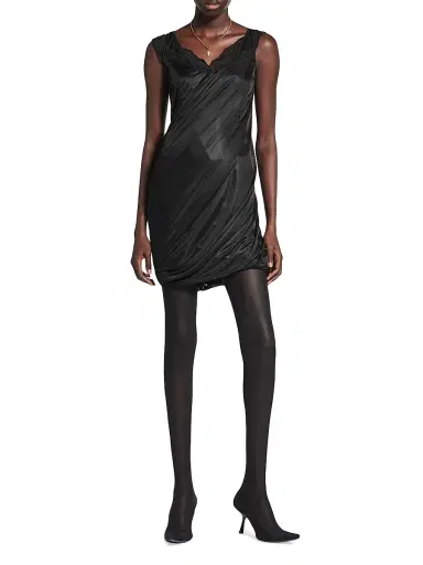 Balenciaga Women's Twisted Slip Dress - Black | Thumbnail 6