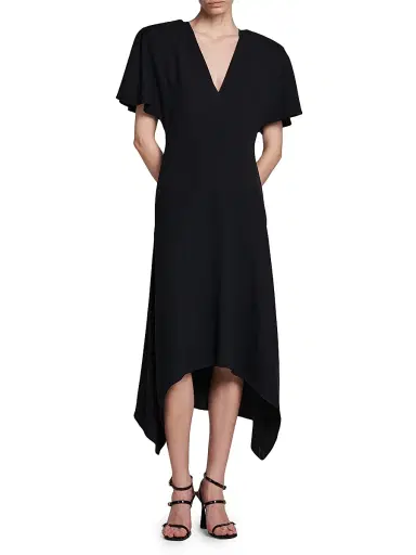 Stella McCartney Women's Envers Satin V-Neck Midi-Dress - Black - Size 4 | Thumbnail 3 Stella McCartney Women's Envers Satin V-Neck Midi-Dress - Black - Size 4 | Thumbnail 3