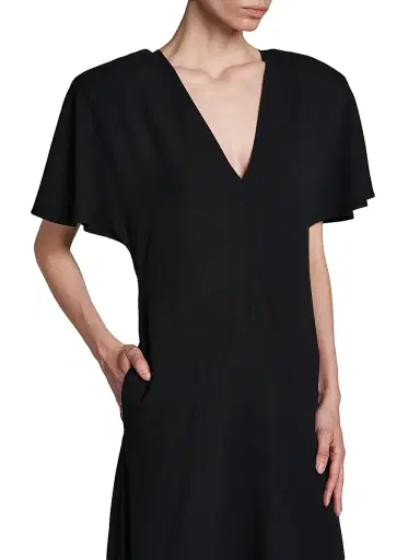 Stella McCartney Women's Envers Satin V-Neck Midi-Dress - Black - Size 4 | Thumbnail 6 Stella McCartney Women's Envers Satin V-Neck Midi-Dress - Black - Size 4 | Thumbnail 6