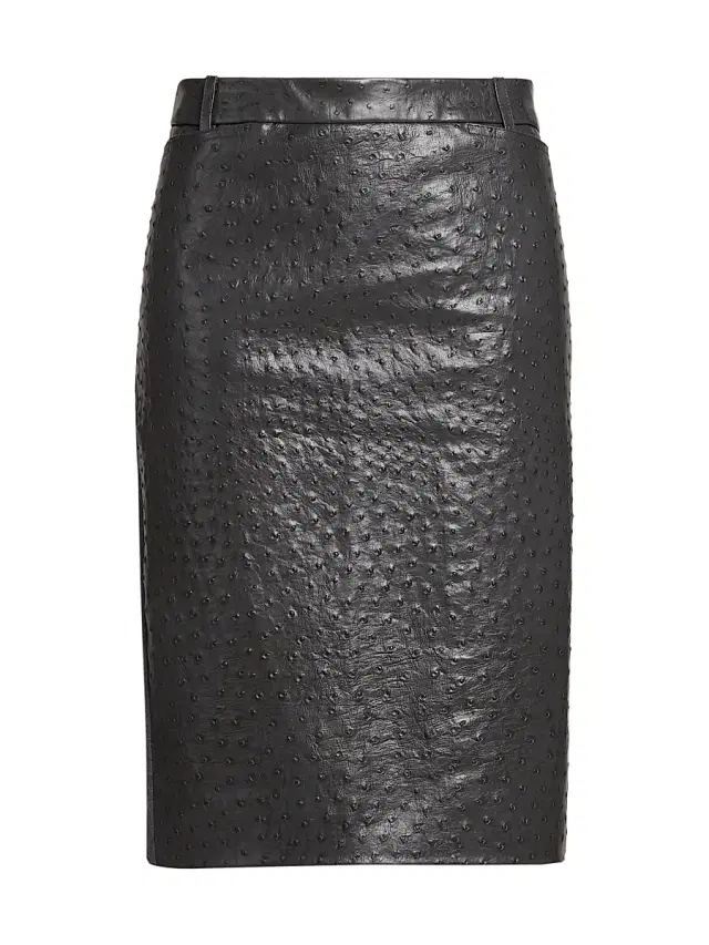 Women's Mix Media Pencil Skirt - Slate