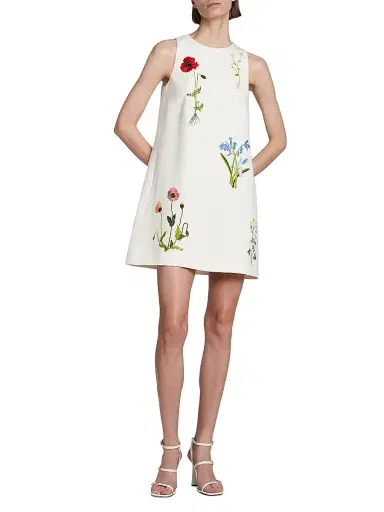 Stella McCartney Women's Floral-Embroidered Shift Dress - Cream | Thumbnail 2
