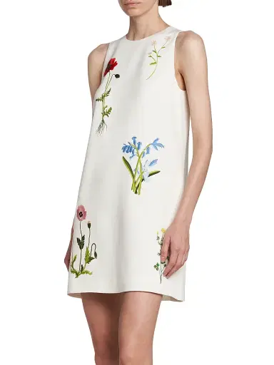 Stella McCartney Women's Floral-Embroidered Shift Dress - Cream | Thumbnail 4