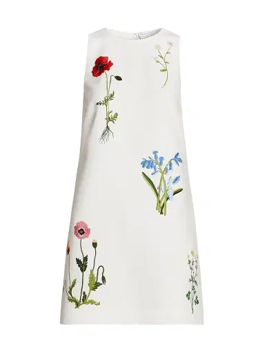 Stella McCartney Women's Floral-Embroidered Shift Dress - Cream | Thumbnail 1