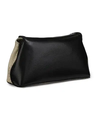 Toteme Women's T-Lock Leather Clutch - Black Milk | Thumbnail 4