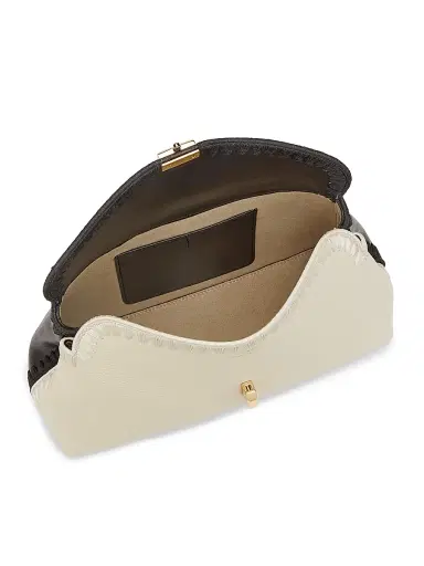 Toteme Women's T-Lock Leather Clutch - Black Milk | Thumbnail 5
