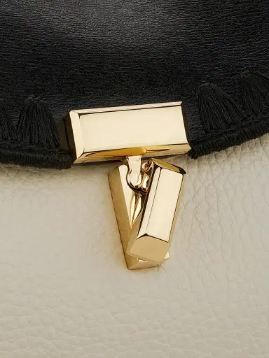 Toteme Women's T-Lock Leather Clutch - Black Milk | Thumbnail 6