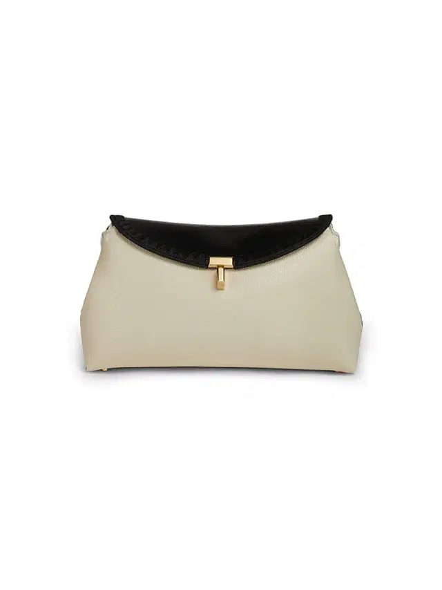 Women's T-Lock Leather Clutch - Black Milk