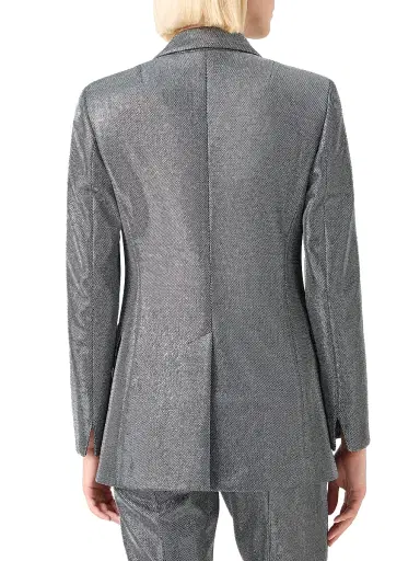 Akris punto Women's Metallic Techno Birdseye Boyfriend Blazer | Thumbnail 5 Akris punto Women's Metallic Techno Birdseye Boyfriend Blazer | Thumbnail 5