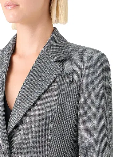 Akris punto Women's Metallic Techno Birdseye Boyfriend Blazer | Thumbnail 6 Akris punto Women's Metallic Techno Birdseye Boyfriend Blazer | Thumbnail 6