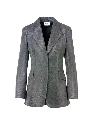 Akris punto Women's Metallic Techno Birdseye Boyfriend Blazer | Thumbnail 1 Akris punto Women's Metallic Techno Birdseye Boyfriend Blazer | Thumbnail 1