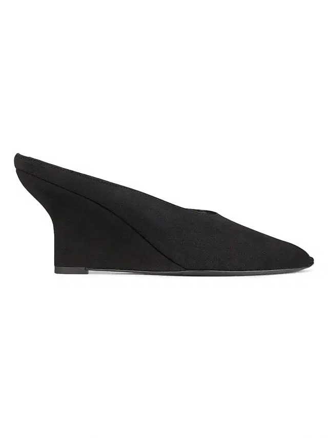 Toteme Women's 75MM Velvet Peep-Toe Wedge Mules - Black