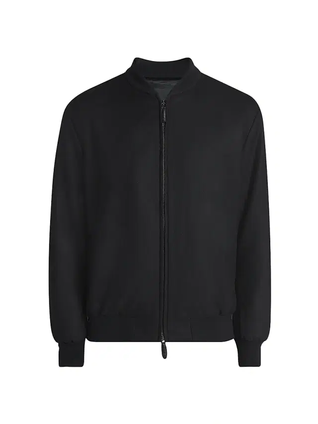 Men's Cashmere Zip-Up Bomber Jacket - Nero Lucid