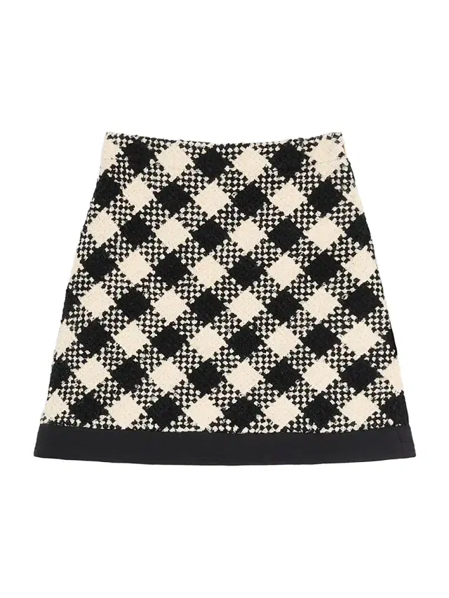 Valentino Garavani Women's Damier Tweed Skirt - Birch Black