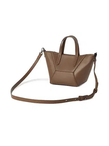 Brunello Cucinelli Women's Duo Mini Top Handle Bag in Calfskin with Monili - Brown Gianduia | Thumbnail 3 Brunello Cucinelli Women's Duo Mini Top Handle Bag in Calfskin with Monili - Brown Gianduia | Thumbnail 3