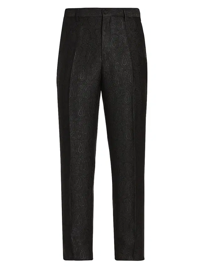 Etro Men's Roma All-Over Paisley Evening Trousers - Black