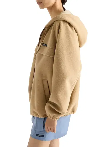Prada Women's Technical Fleece Hoodie Jacket - Brown Beige | Thumbnail 3 Prada Women's Technical Fleece Hoodie Jacket - Brown Beige | Thumbnail 3