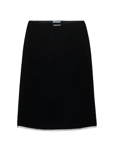 Prada Women's Velvet Underskirt - Black - Size 4 | Thumbnail 1 Prada Women's Velvet Underskirt - Black - Size 4 | Thumbnail 1