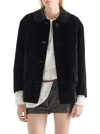 Prada Women's Single-Breasted Caban Jacket - Black | Thumbnail 2 Prada Women's Single-Breasted Caban Jacket - Black | Thumbnail 2