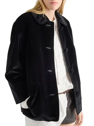 Prada Women's Single-Breasted Caban Jacket - Black | Thumbnail 4 Prada Women's Single-Breasted Caban Jacket - Black | Thumbnail 4