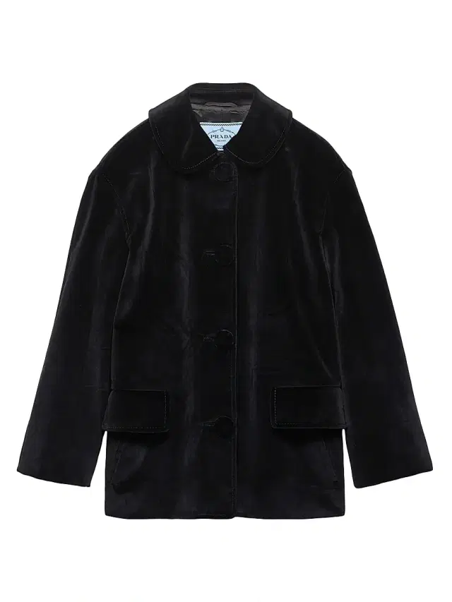 Women's Single-Breasted Caban Jacket - Black