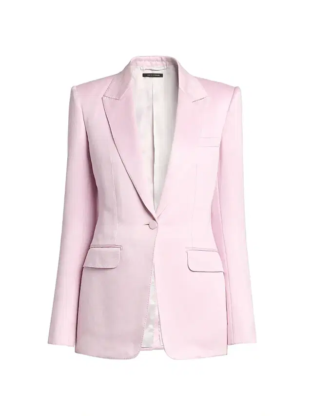Women's Cotton-Silk Single-Breasted Blazer - Orchid Pink