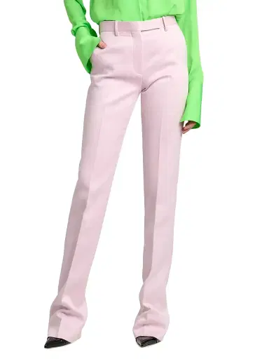 TOM FORD Women's Tailored Cotton-Silk Straight-Leg Pants - Orchid Pink | Thumbnail 3 TOM FORD Women's Tailored Cotton-Silk Straight-Leg Pants - Orchid Pink | Thumbnail 3