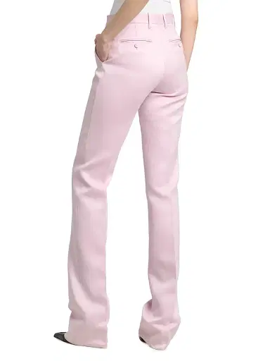 TOM FORD Women's Tailored Cotton-Silk Straight-Leg Pants - Orchid Pink | Thumbnail 5 TOM FORD Women's Tailored Cotton-Silk Straight-Leg Pants - Orchid Pink | Thumbnail 5