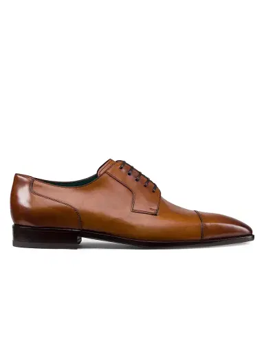 Stefano Ricci Men's Calfskin Leather Derby Shoes - Brown Stone - Size 10 | Thumbnail 1