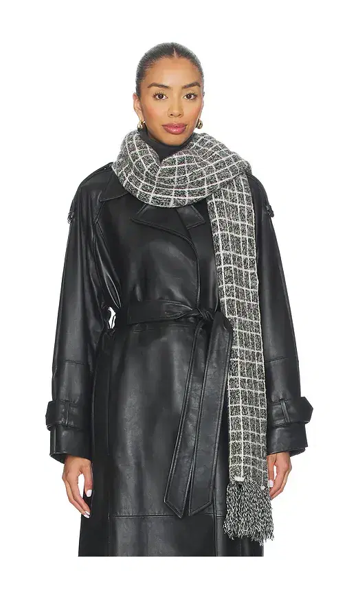 Varley Lindsey Check Knit Scarf