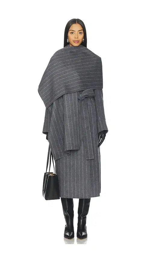 NICHOLAS Candice Scarf Double Wool Long Coat