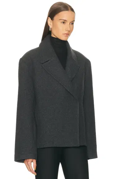 EAVES Oak Manteco Wool Cropped Peacoat | Thumbnail 4 EAVES Oak Manteco Wool Cropped Peacoat | Thumbnail 4