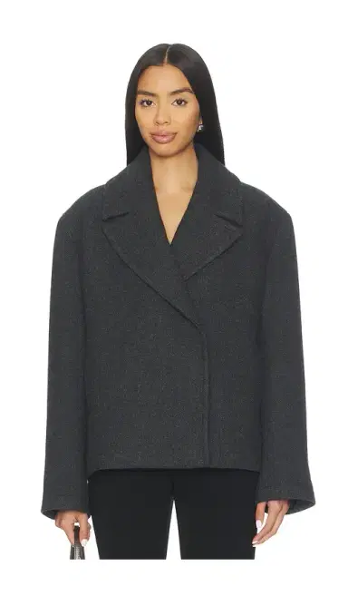 EAVES Oak Manteco Wool Cropped Peacoat | Thumbnail 1 EAVES Oak Manteco Wool Cropped Peacoat | Thumbnail 1