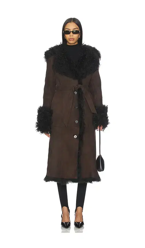 Daphne Shearling Suede Coat