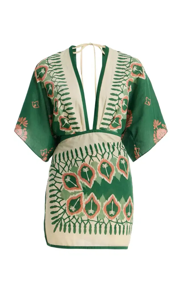 Johanna Ortiz Inundada de Color Printed Cotton Mini Dress