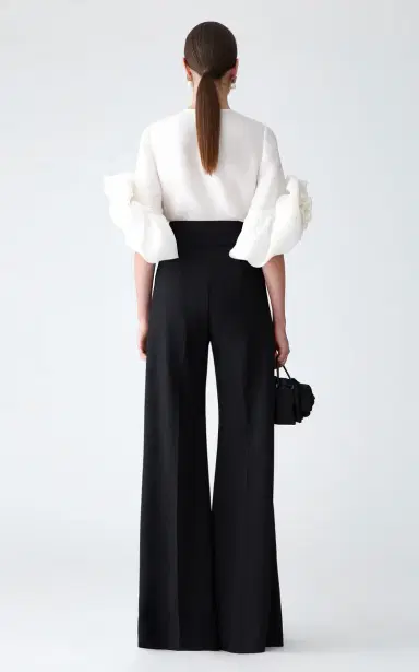 Carolina Herrera Bi-Stretch Wool Tailoring Wide-Leg Pants | Thumbnail 4